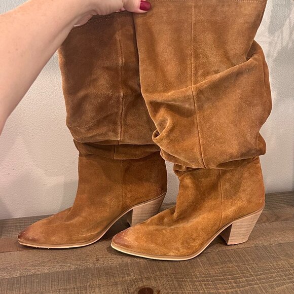 Matisse Remi Slouch Boots Brown Suede Pointed Toe - Picture 4 of 11